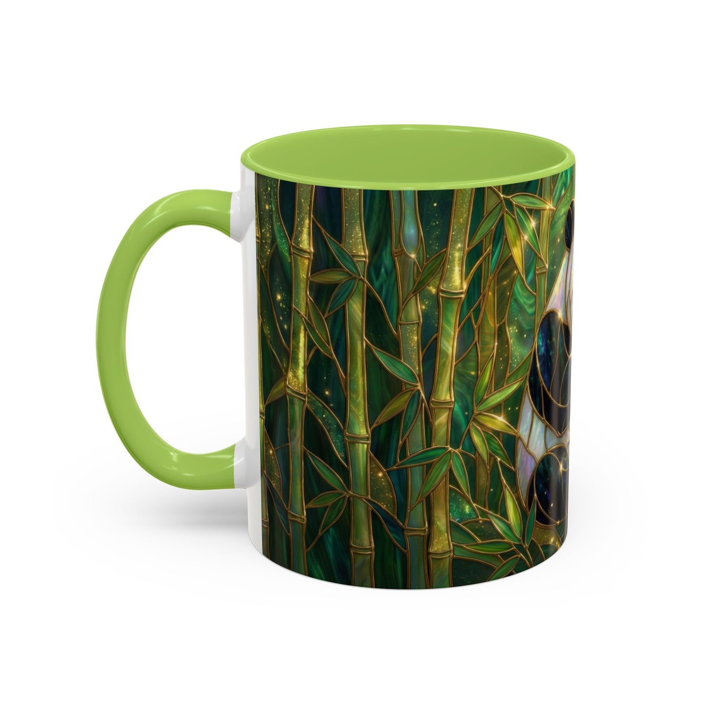 Stained Glass Panda Mug, Panda Coffee Mug, Bamboo Panda Cup, Cute Panda Gift, Nature Animal Mug, Wildlife Art Mug, Panda Lover Gift
