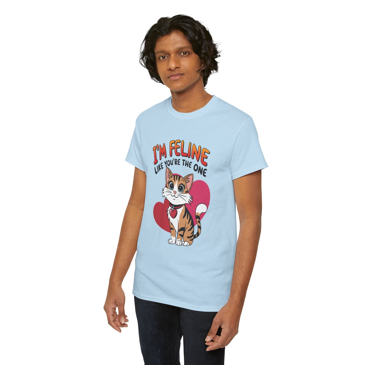 I’m Feline Like You’re The One Shirt, Cute Cat Valentine Tee, Funny Cat Love Graphic TShirt, Romantic Gift For Her Him, Cat Pun Shirt