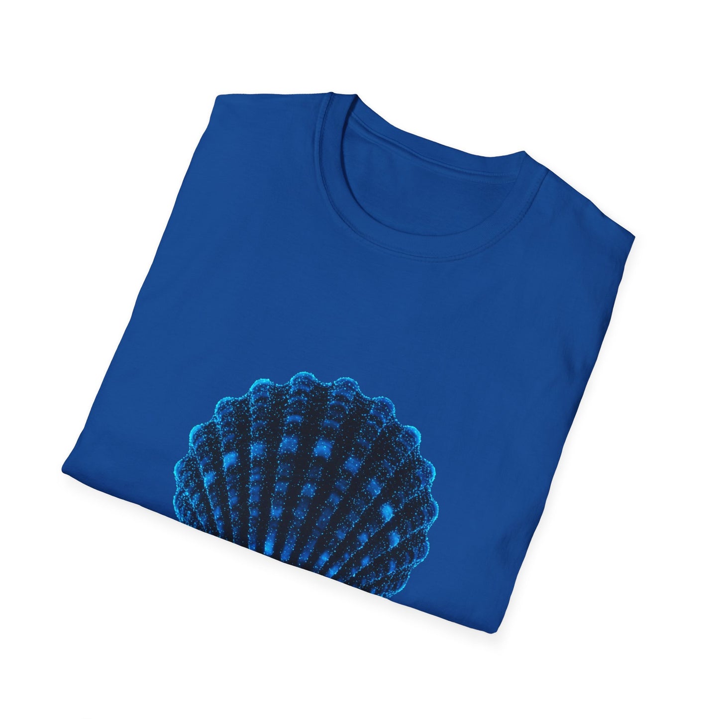 Geometric Digital Shell T‑Shirt • Nature Inspired Graphic Tee • Cottagecore, Y2K Nostalgia, Bold Minimalist Women & Men Gift