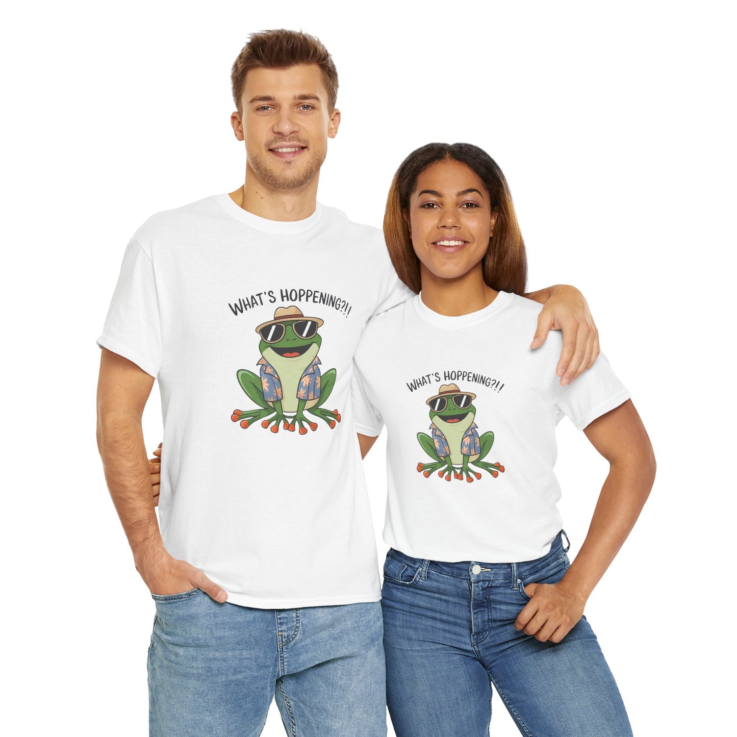 Funny Frog Shirt | What’s Hoppening T-Shirt | Cool Frog Graphic Tee | Amphibian Dad Joke Shirt | Cottagecore Animal Lover Gift