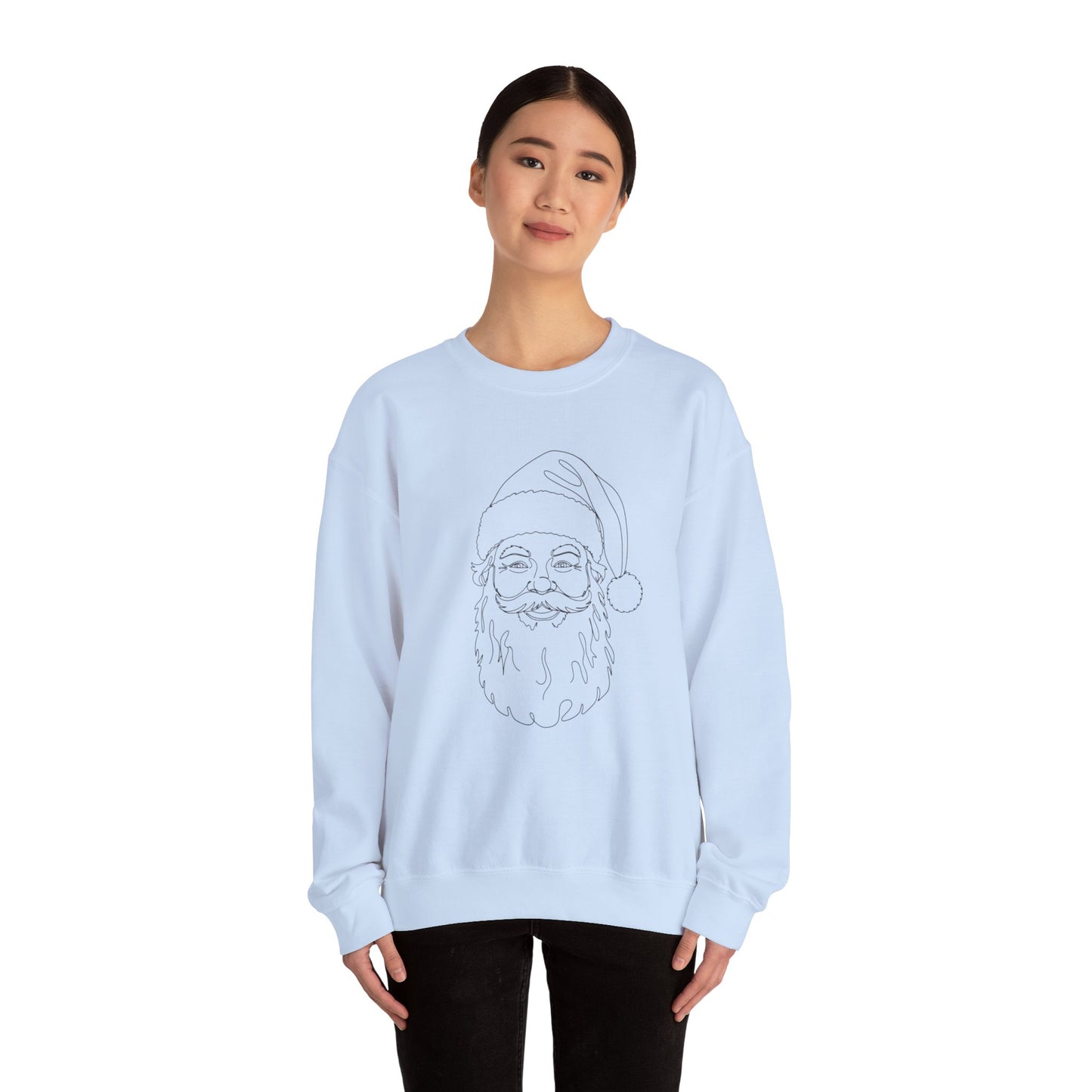 Minimalist Santa Sweatshirt | Modern Line Art Christmas Crewneck | Simple Holiday Sweater | Cozy Neutral Xmas Gift for Him or Her