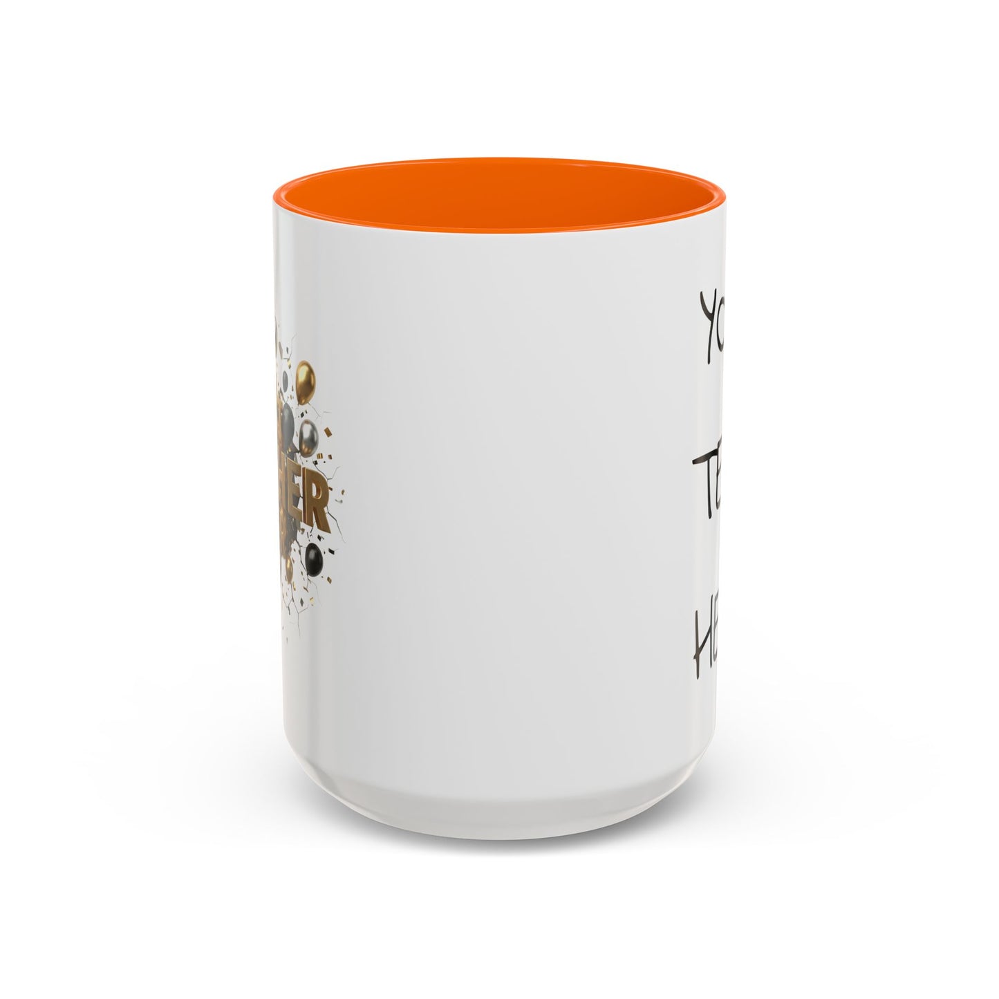 Personalized Teacher Mug, Best Teacher Ever Gift, Custom Educator Coffee Cup, 3D Gold Balloon Design, Teacher Appreciation Present