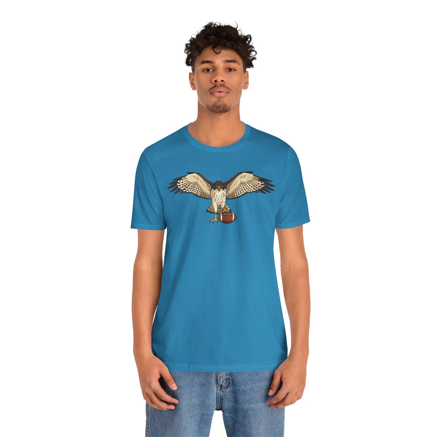 Hawk Football Shirt, Hawk Holding Football T Shirt, Football Mascot Tee, Bird Of Prey Shirt, Sports Fan Gift, Game Day Hawk Tee