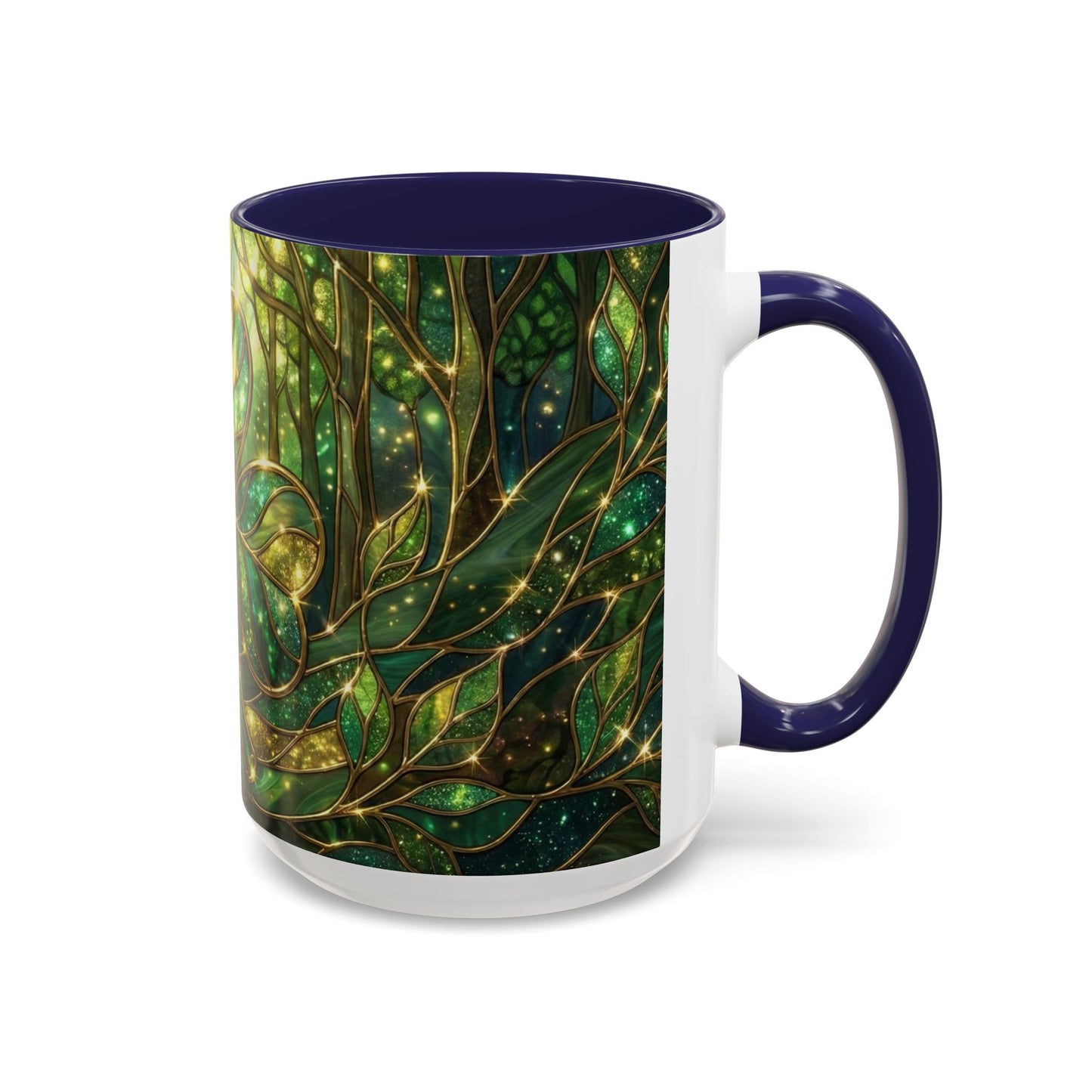 Stained Glass Shamrock Mug, Celtic Irish Coffee Cup, Green Stained Glass Mug, Shamrock Art Mug, St Patrick’s Day Gift