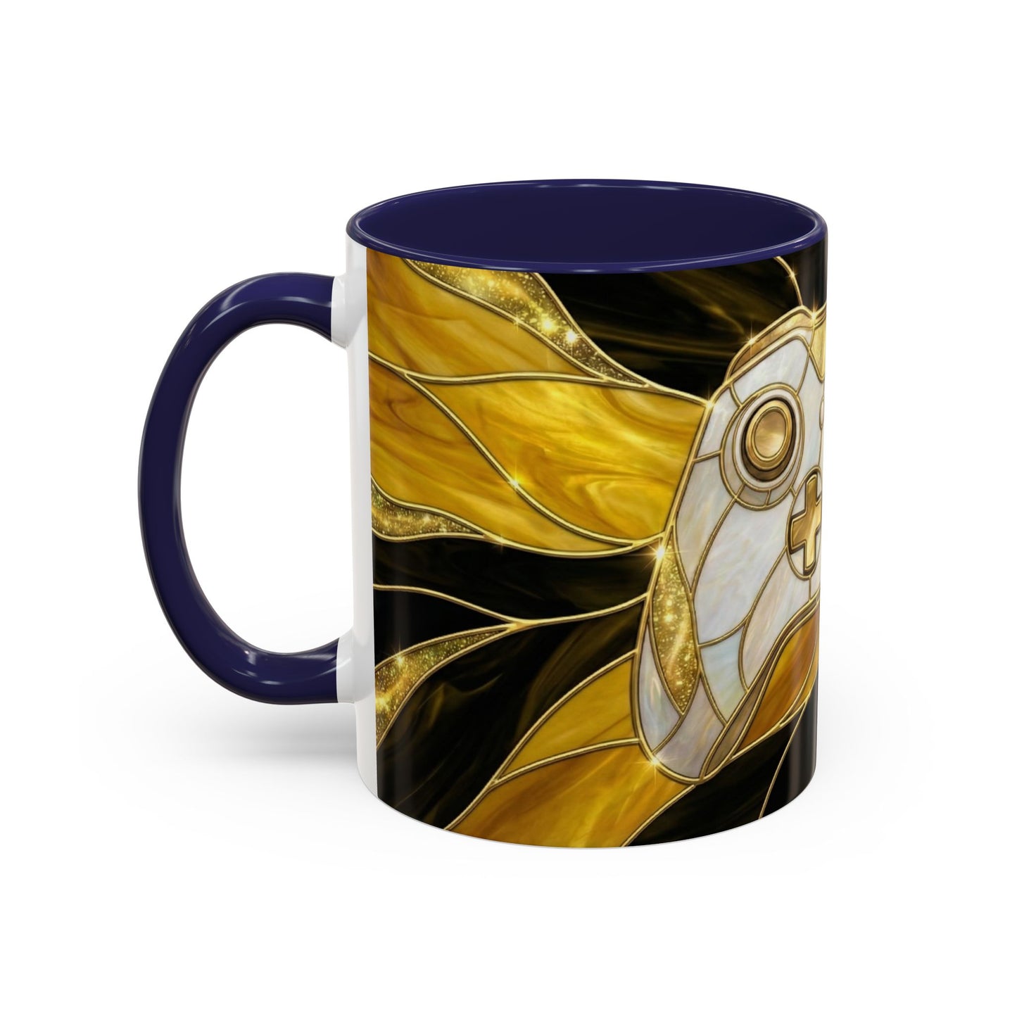 Stained Glass Gamer Mug, Gold Controller Coffee Cup, Video Game Gifts for Him, Gamer Boyfriend Gift, Teen Boy Gaming Mug, Desk Decor
