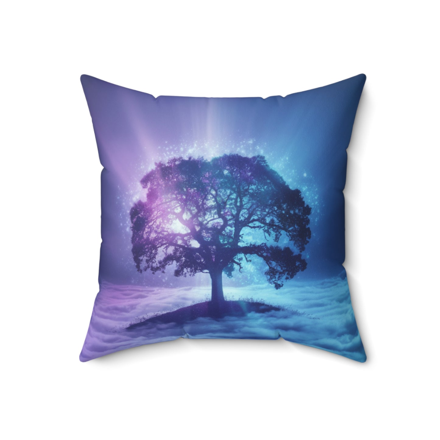 Square Pillow Dreamy Tree in Clouds