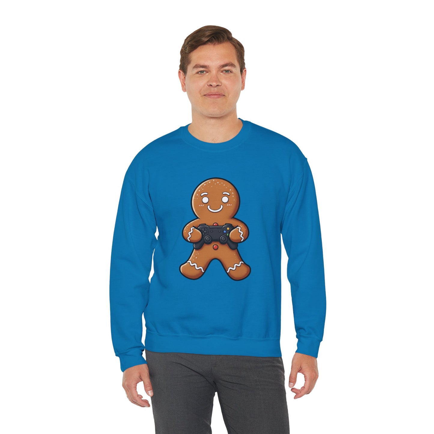 Gamer Gingerbread Sweatshirt | Funny Christmas Sweater | Cute Holiday Crewneck for Gamers | Cozy Unisex Winter Gift