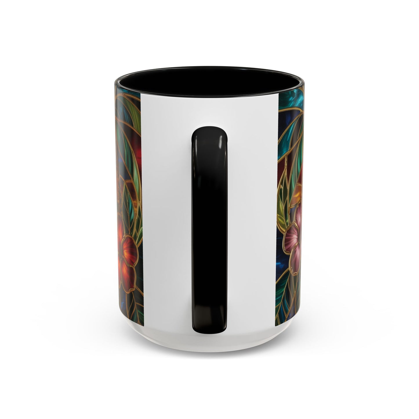 Stained Glass Tropical Sunset Mug, Hibiscus Flower Coffee Cup, Beach Lover Gift, Colorful Palm Tree Mug, Coastal Art Drinkware, Summer Cup