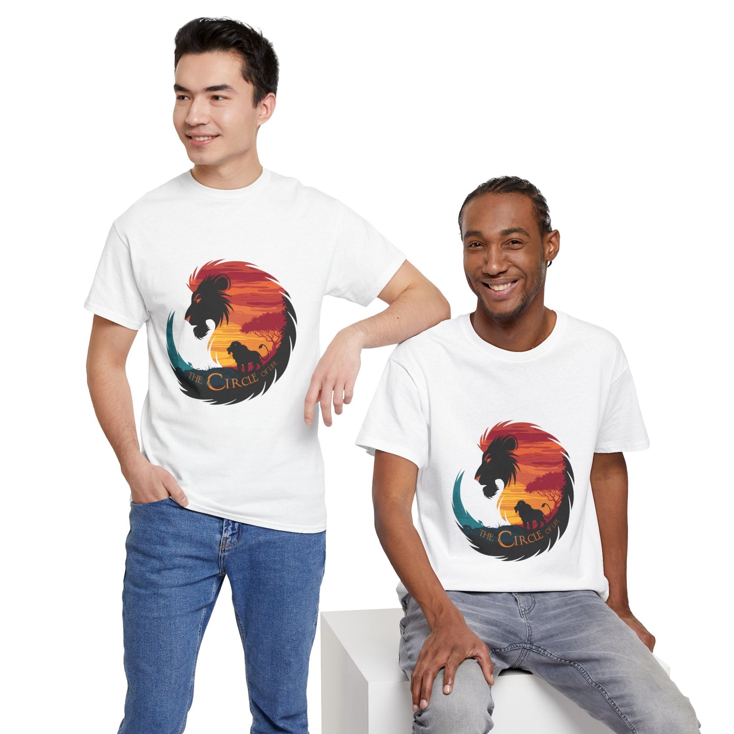 The Circle of Life Lion Shirt – Sunset Safari Wildlife Graphic Tee – Inspirational Nature T-Shirt for Animal Lovers & Adventure Fans
