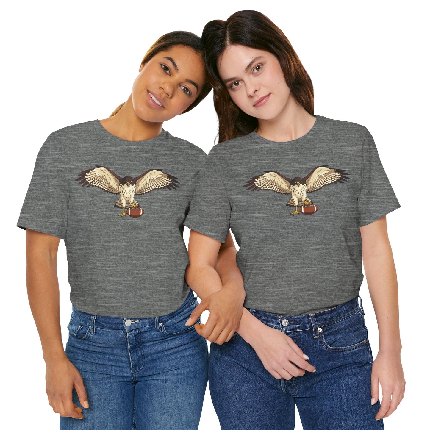 Hawk Football Shirt, Hawk Holding Football T Shirt, Football Mascot Tee, Bird Of Prey Shirt, Sports Fan Gift, Game Day Hawk Tee