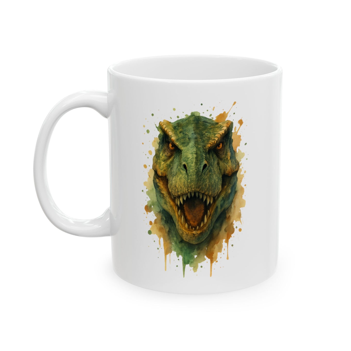 T-Rex Dinosaur Mug – Roaring T‑Rex Coffee Cup 11oz & 15oz | Jurassic Gift for Dino Lovers | Scary Dinosaur Kitchen Decor Mug