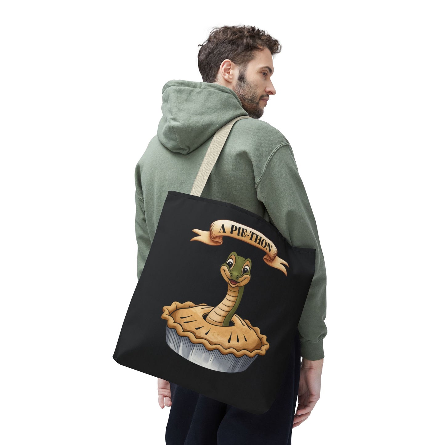 Funny Tote Bag with Snake Joke - Pie-Thon