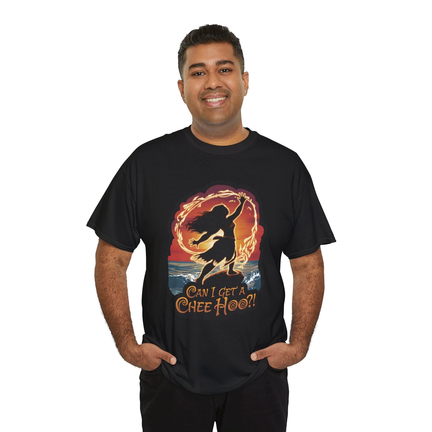 Can I Get a Chee Hoo Shirt – Hawaiian Island Vibes Tee – Hula Dancer Sunset Graphic T-Shirt – Polynesian Luau Party Unisex Top
