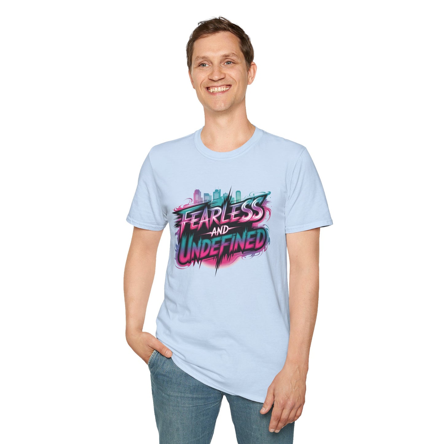 Fearless And Undefined T-Shirt, KPop Anime Inspired Shirt, Bold Motivational Tee, Neon Graphic Top, Empowering Streetwear For Fans And Dreamers