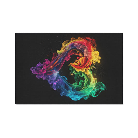 Floor Mat - Colorful Heart Shaped Smoke Design