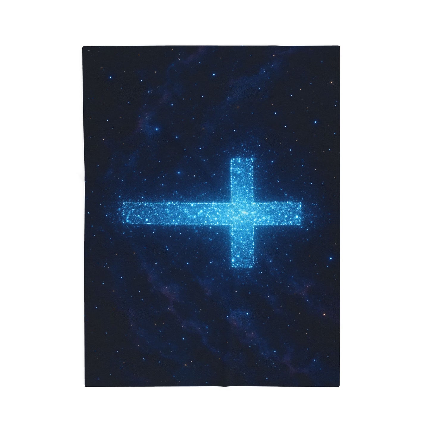 Velveteen Plush Blanket with Bioluminescent Cross Design Christian Decor Inspirational Throw Spiritual Blanket Gift for Believers