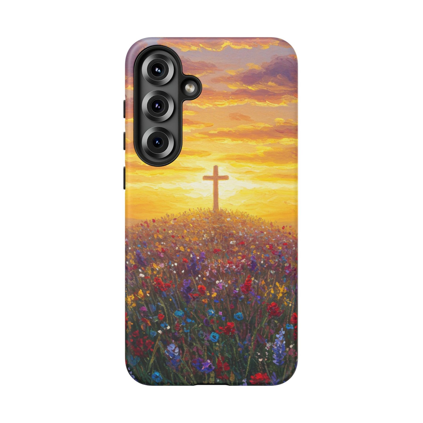 Samsung Phone Case - Monet Style Cross Christian Phone Case Spiritual Case Inspirational Samsung Case