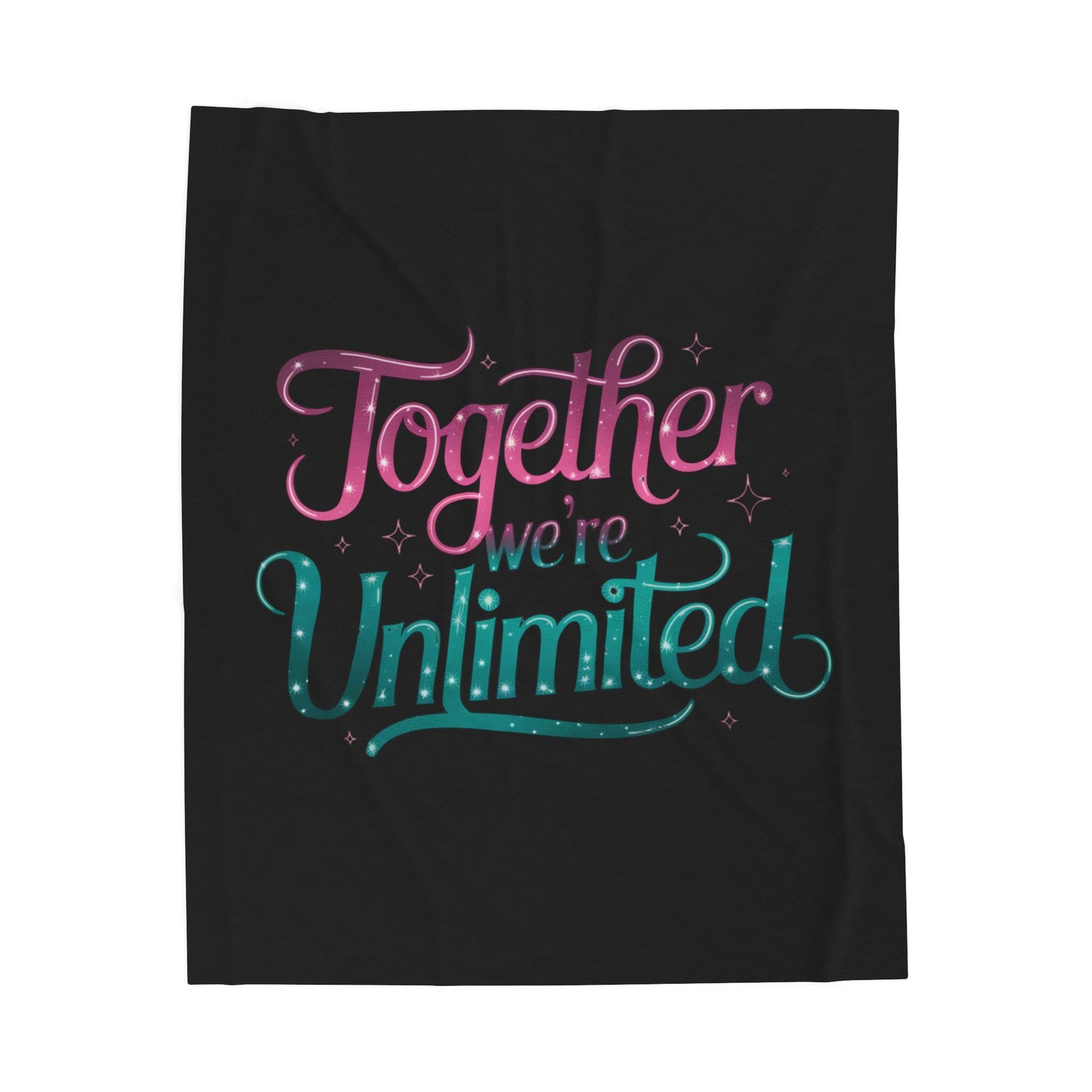 Velveteen Plush Blanket - Musical Quote 'Together We're Unlimited'