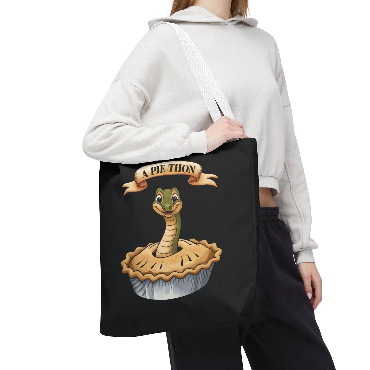 Funny Tote Bag with Snake Joke - Pie-Thon