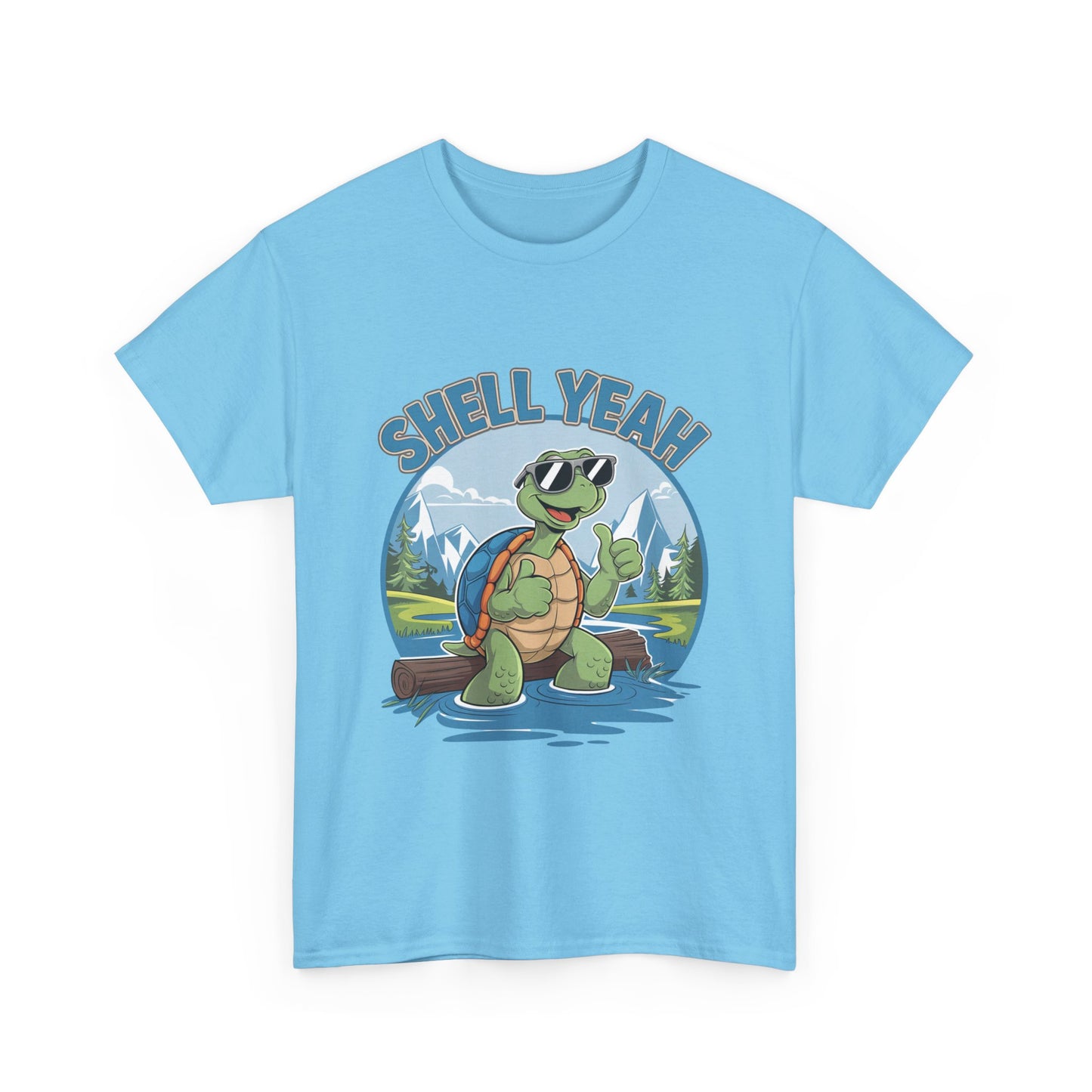 SHELL YEAH Turtle T-Shirt | Funny Cute Turtle Nature Graphic Tee | Handmade Animal Lover Gift | Eco Outdoor Adventure Shirt