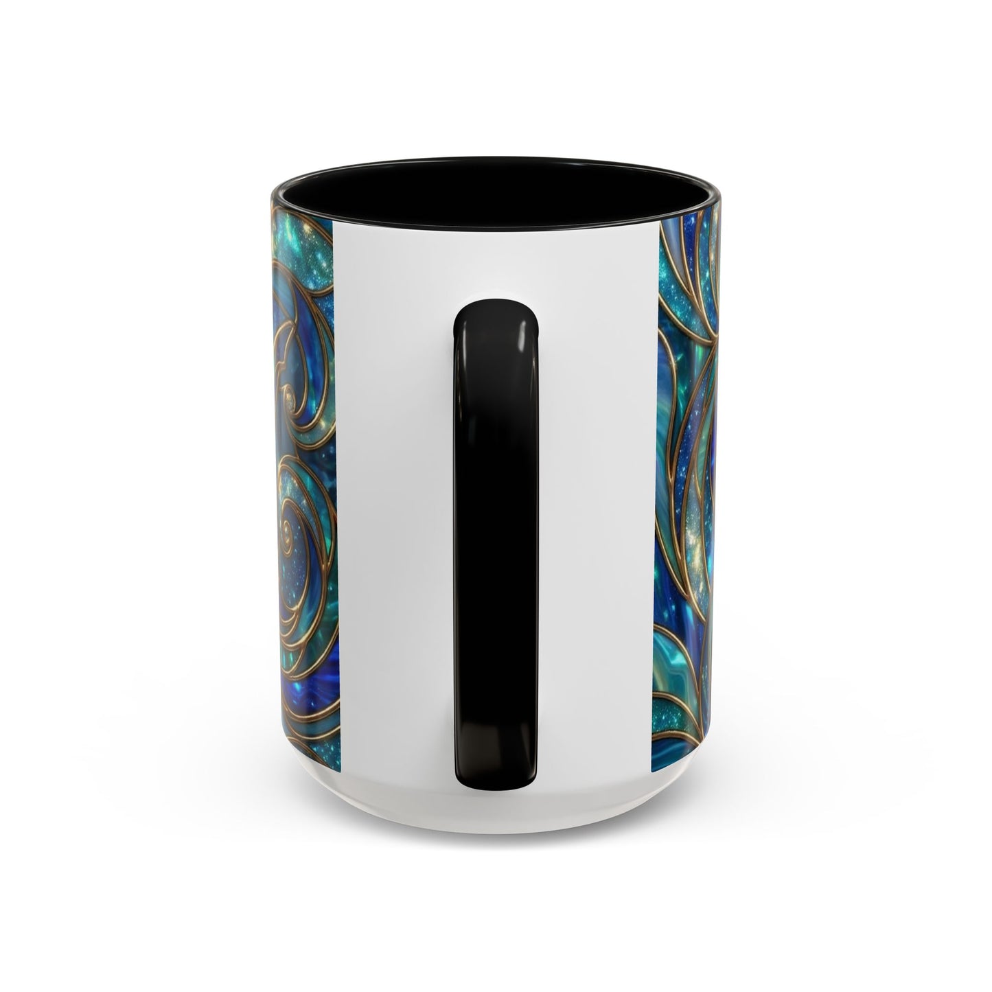 Stained Glass Shark Mug, Ocean Art Coffee Cup, Blue Shark Gift, Sea Life Ceramic Mug, Artistic Shark Design, Marine Lover Gift, Unique Ocean Mug