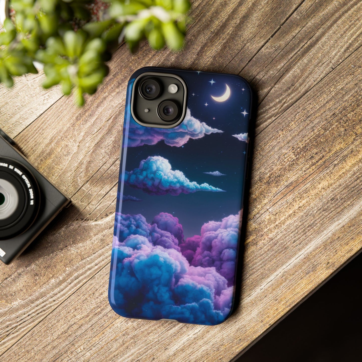 Dreamy Clouds & Moon Tough iPhone Case