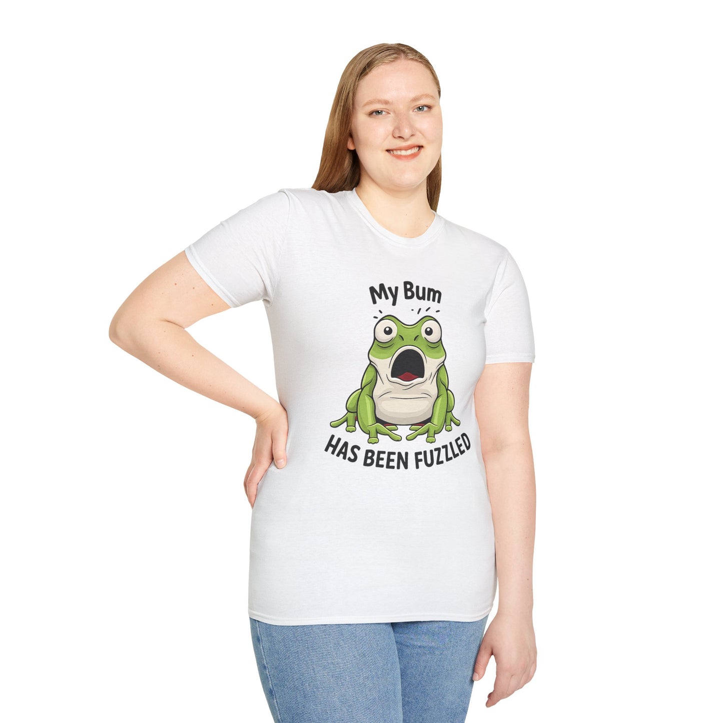 My Bum Has Been Fuzzled Shirt, Bumfuzzled Word Play Tee, Funny Frog T Shirt, Cute Shocked Frog Graphic Tee, Silly Humor Gift