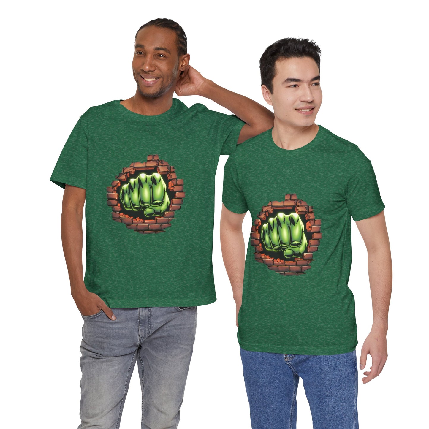 Green Hero Fist Graphic Tee – Superhero Shirt, Comic Pop Art, Gamer Gift, Y2K Dopamine Aesthetic, Funny Nerd Fashion, Unisex T‑shirt