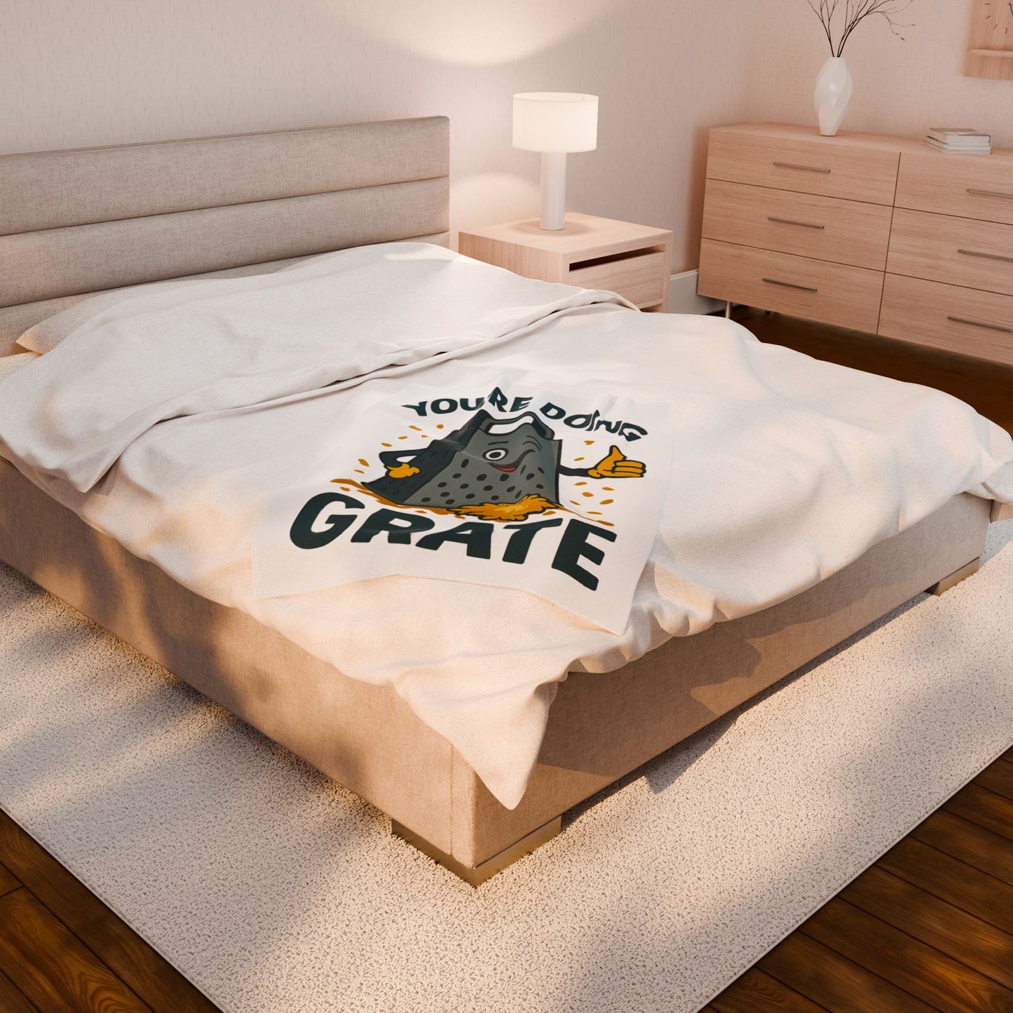 Funny "You're Doing Grate" Blanket – Cute Pun Fleece Throw for Cozy Comfort | Gift for Foodies, Friends & Cheese Lovers