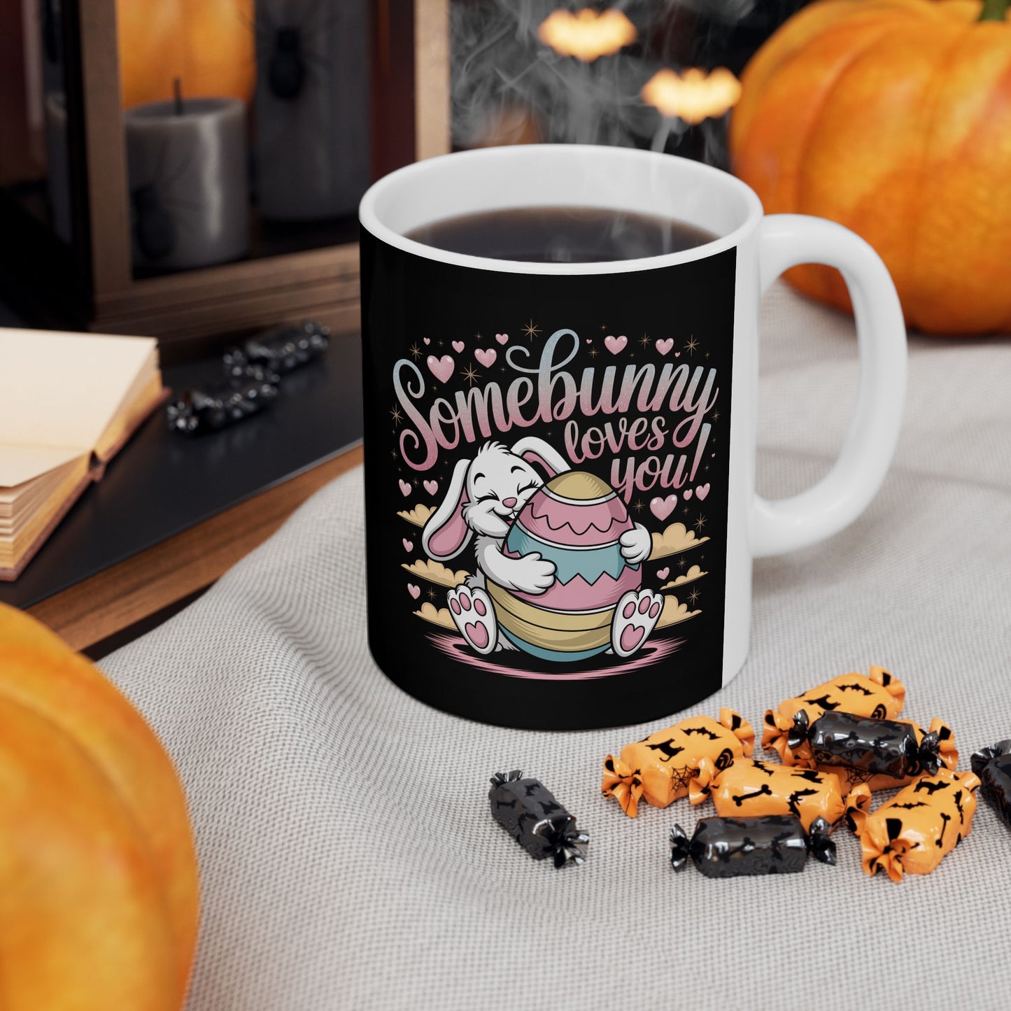 Easter Mug - Easter Bunny Somebunny Loves You Easter Cup Bunny Mug