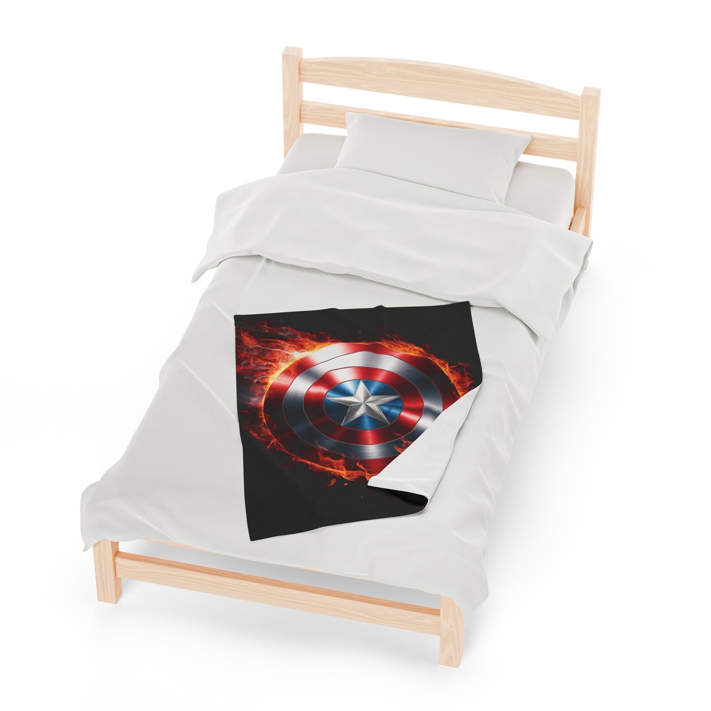 Plush Blanket Shield Flames Design