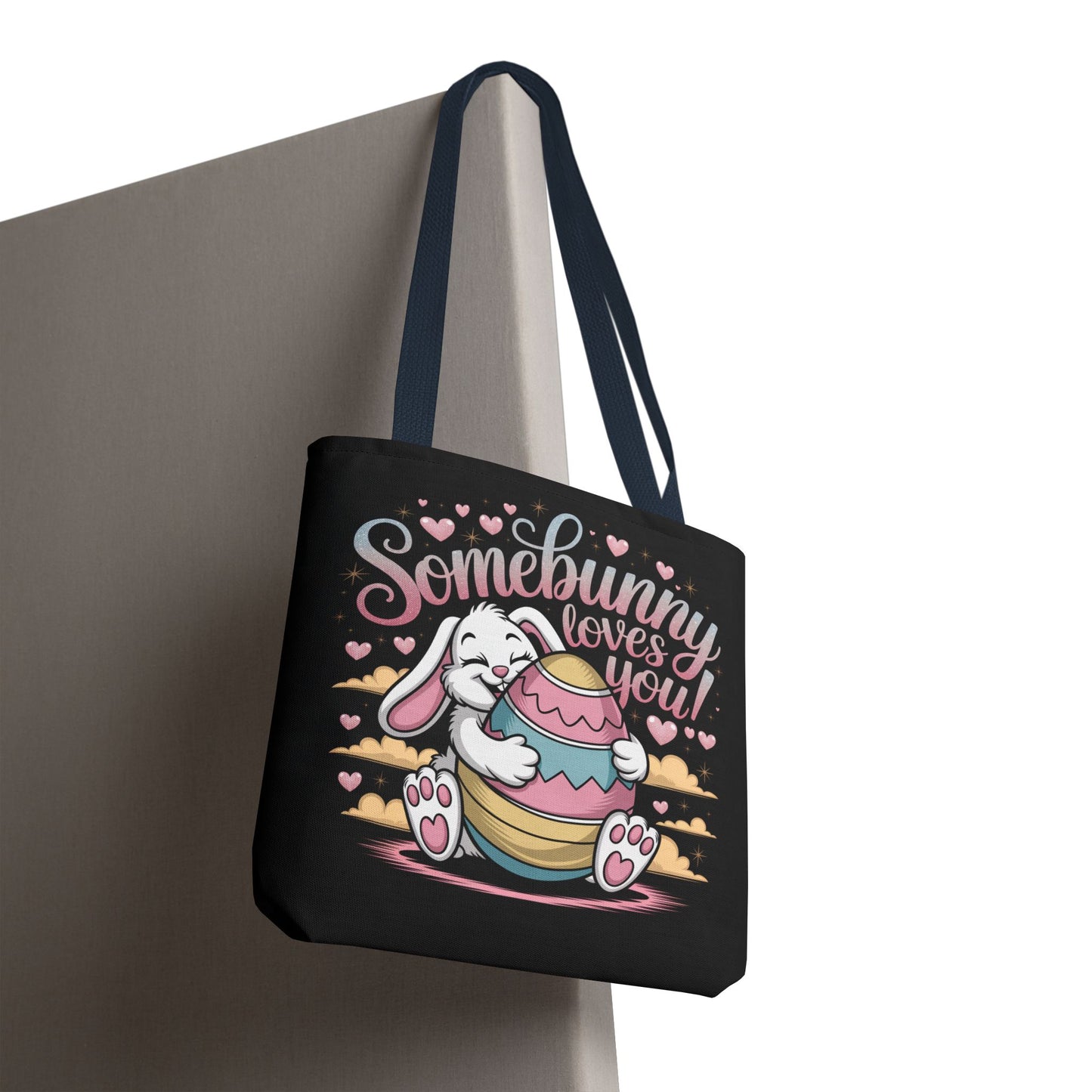Easter Bunny Tote Bag Somebunny Loves You Easter Bag Bunny