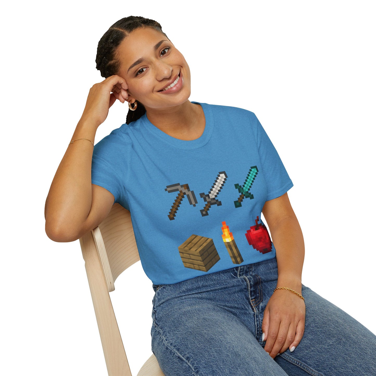 Pixel Tools & Items T-Shirt | Retro Pixel Art Gaming Tee, 8-Bit Gamer Shirt, Pixel Weapons & Supplies Top, Video Game Lover Gift Unisex