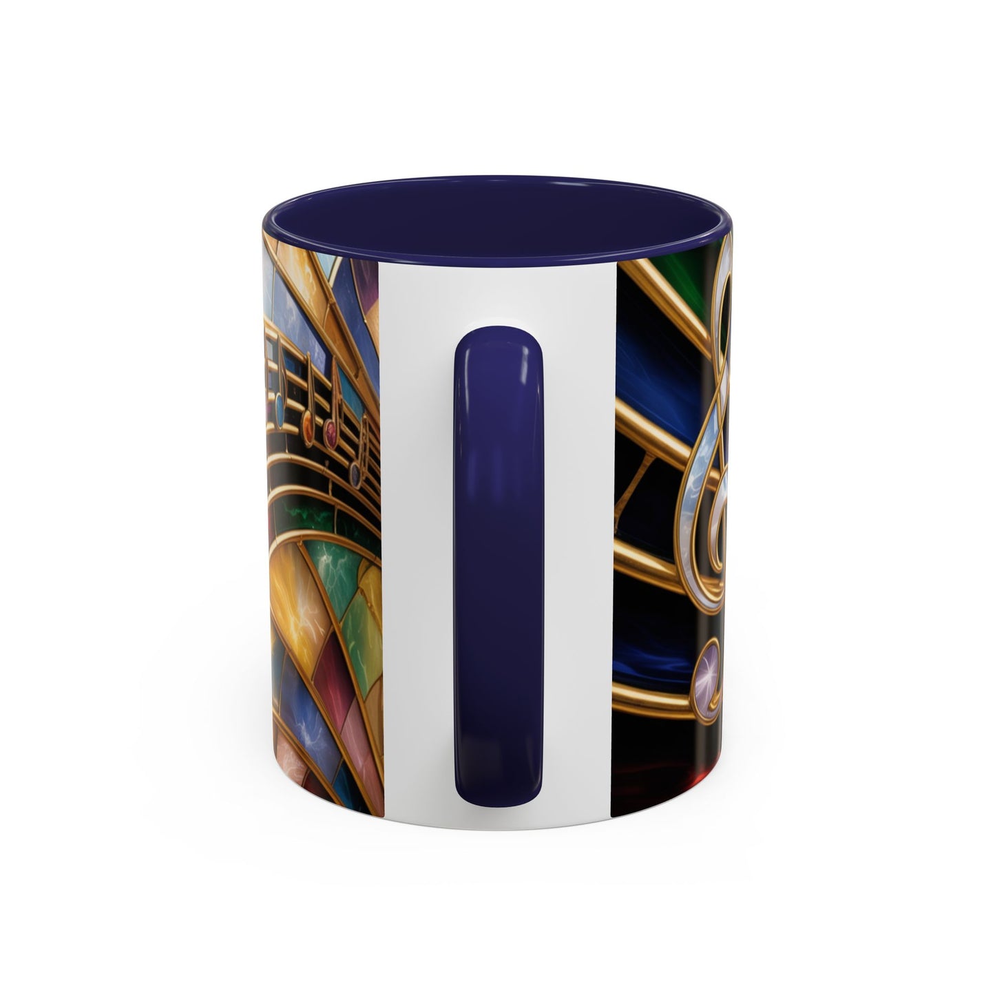 Stained Glass Music Mug, Musical Notes Coffee Cup, Colorful Treble Clef Mug, Musician Gift Idea, Music Lover Cup, Art Mug for Singers