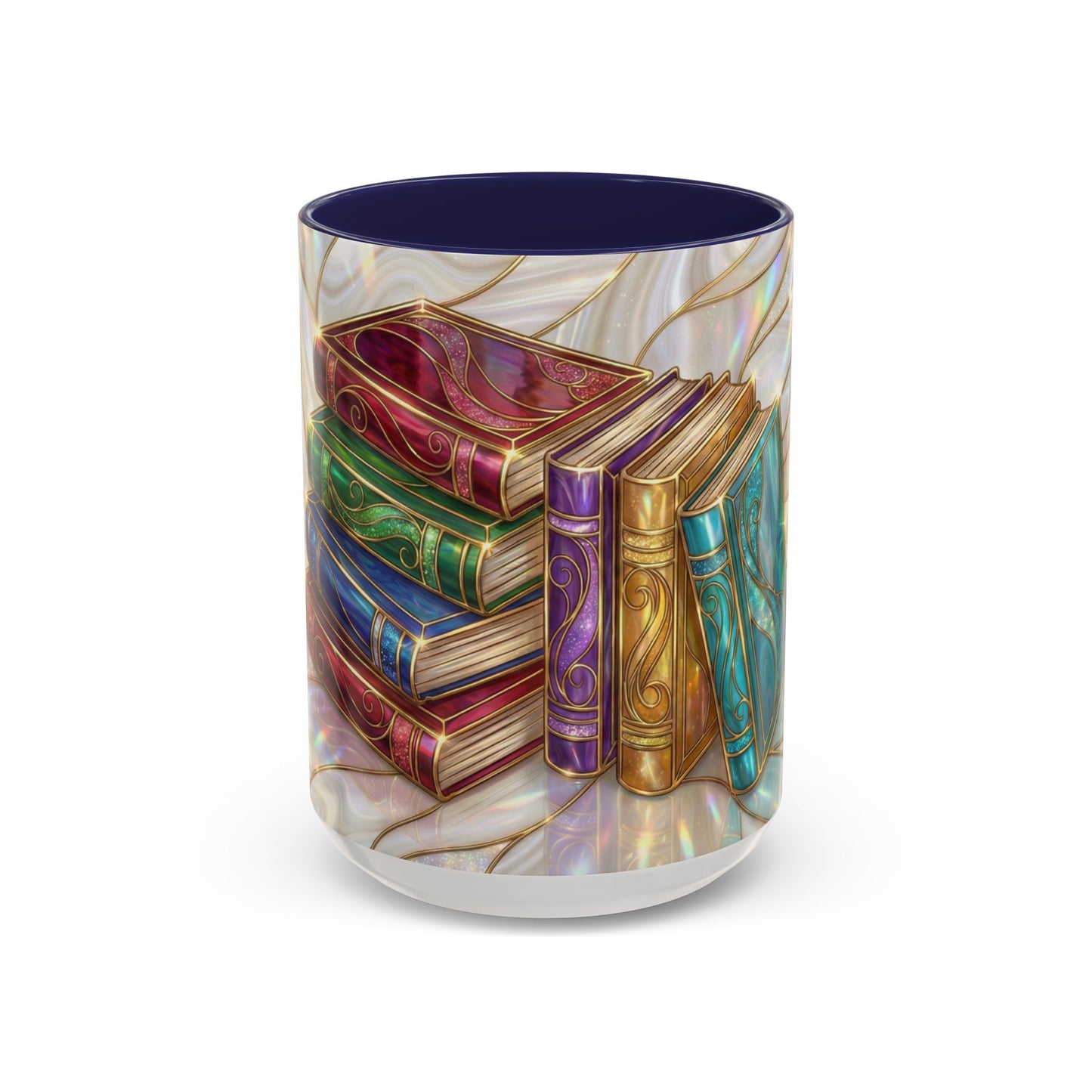 Book Lover Coffee Mug, Stained Glass Books Mug, Reading Gift For Bookworms, Library Aesthetic Mug, Booktok Mug, Ceramic Coffee Cup
