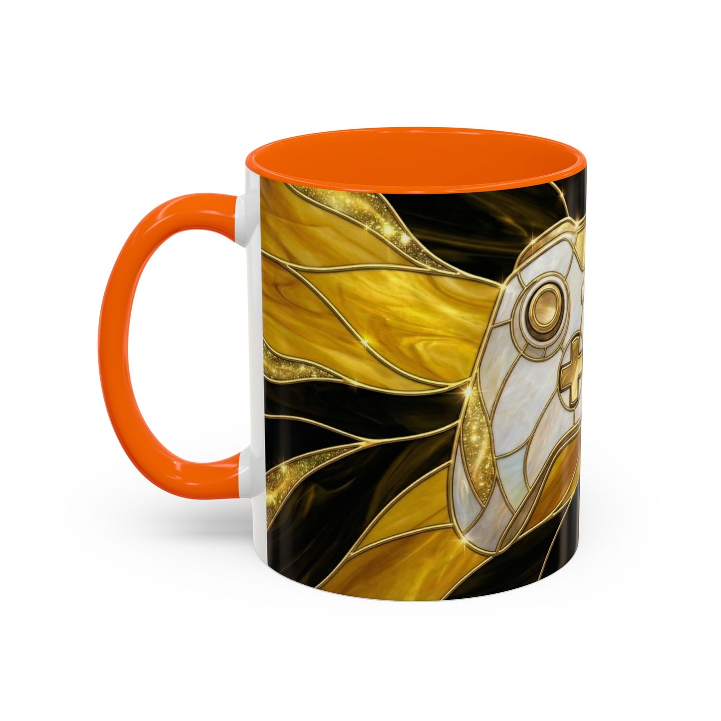 Stained Glass Gamer Mug, Gold Controller Coffee Cup, Video Game Gifts for Him, Gamer Boyfriend Gift, Teen Boy Gaming Mug, Desk Decor