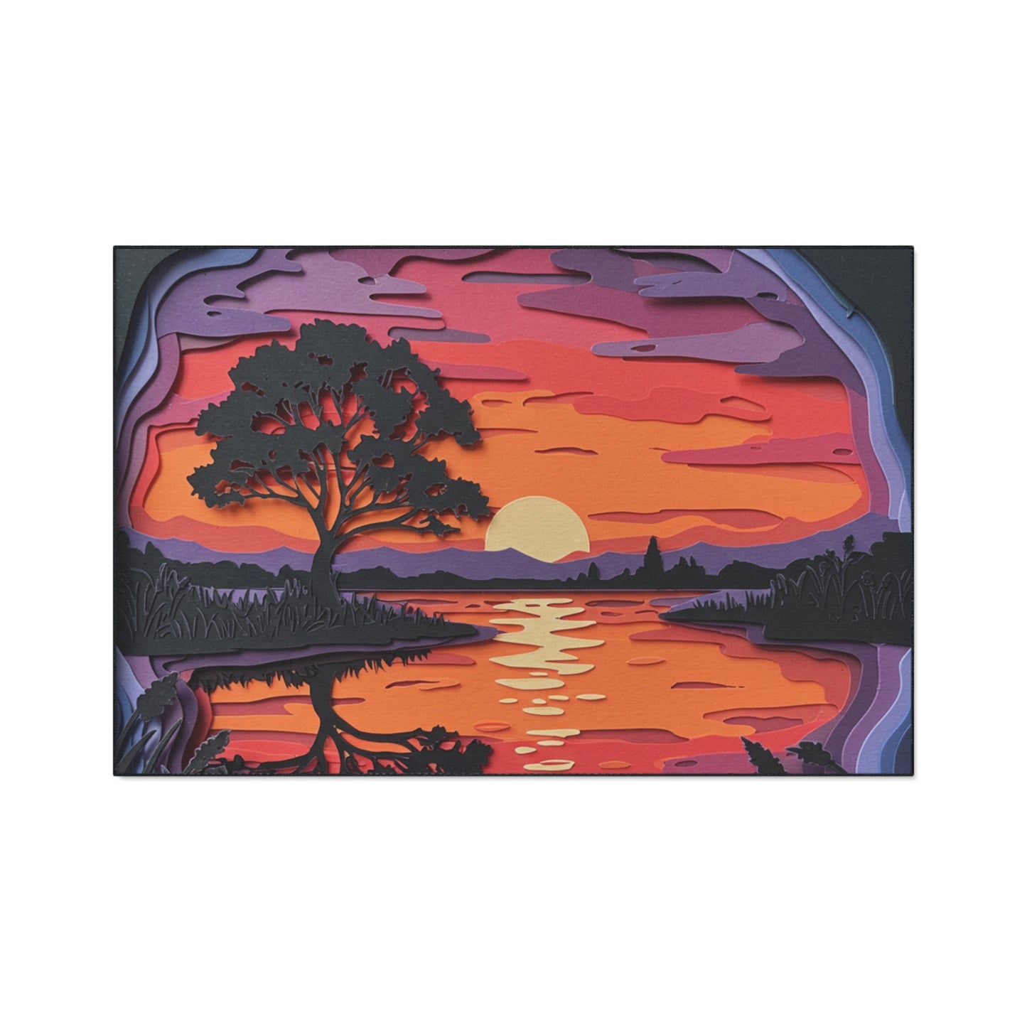 Floor Mat - Paper Art Sunset design