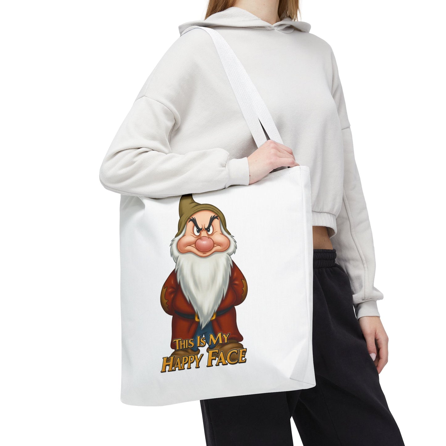 Grumpy Dwarf Tote Bag - "This Is My Happy Face"