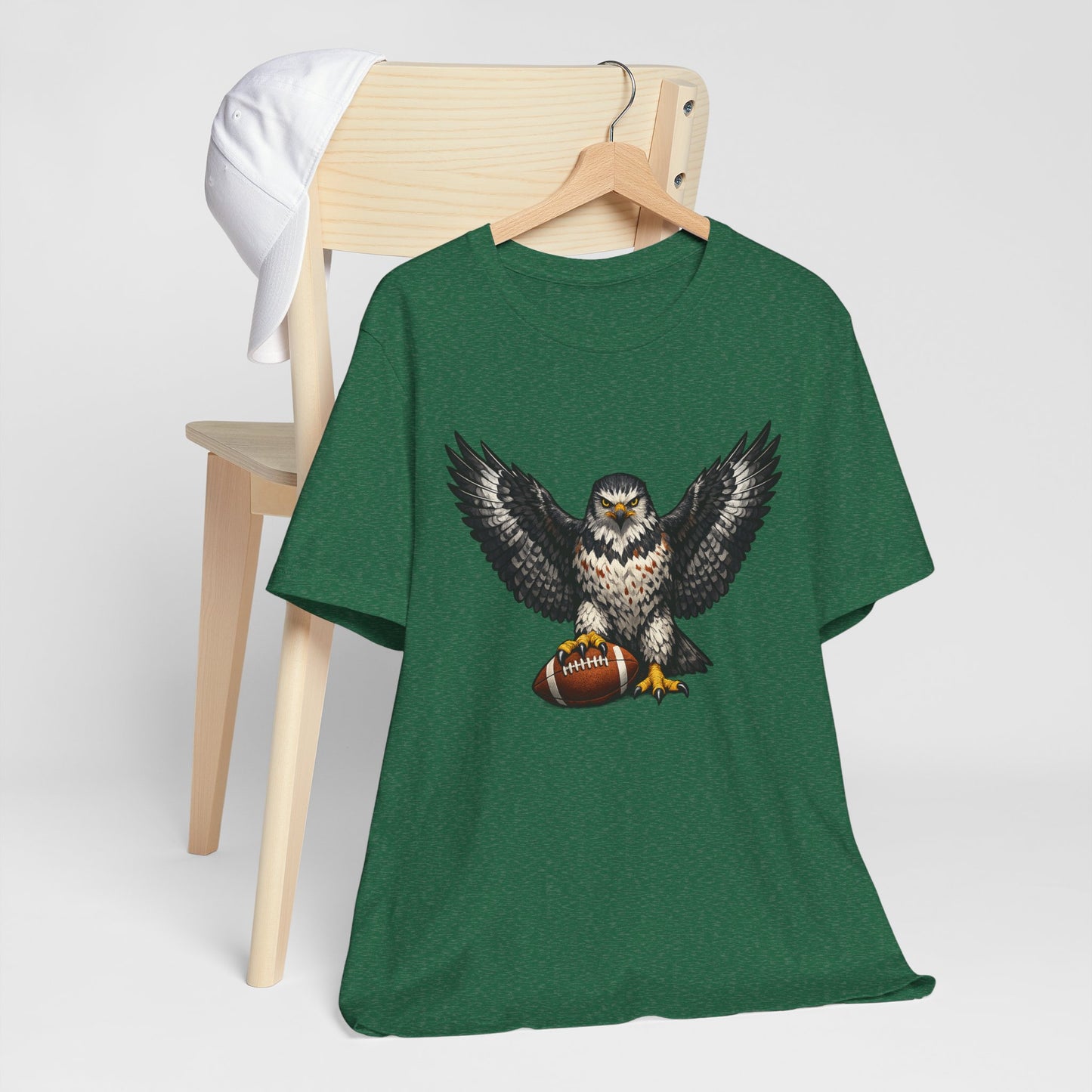 Hawk Football Shirt, Hawk Holding Football T Shirt, Hawk Mascot Tee, Football Bird Of Prey Shirt, Game Day Sports Tee, Hawk Fan Gift