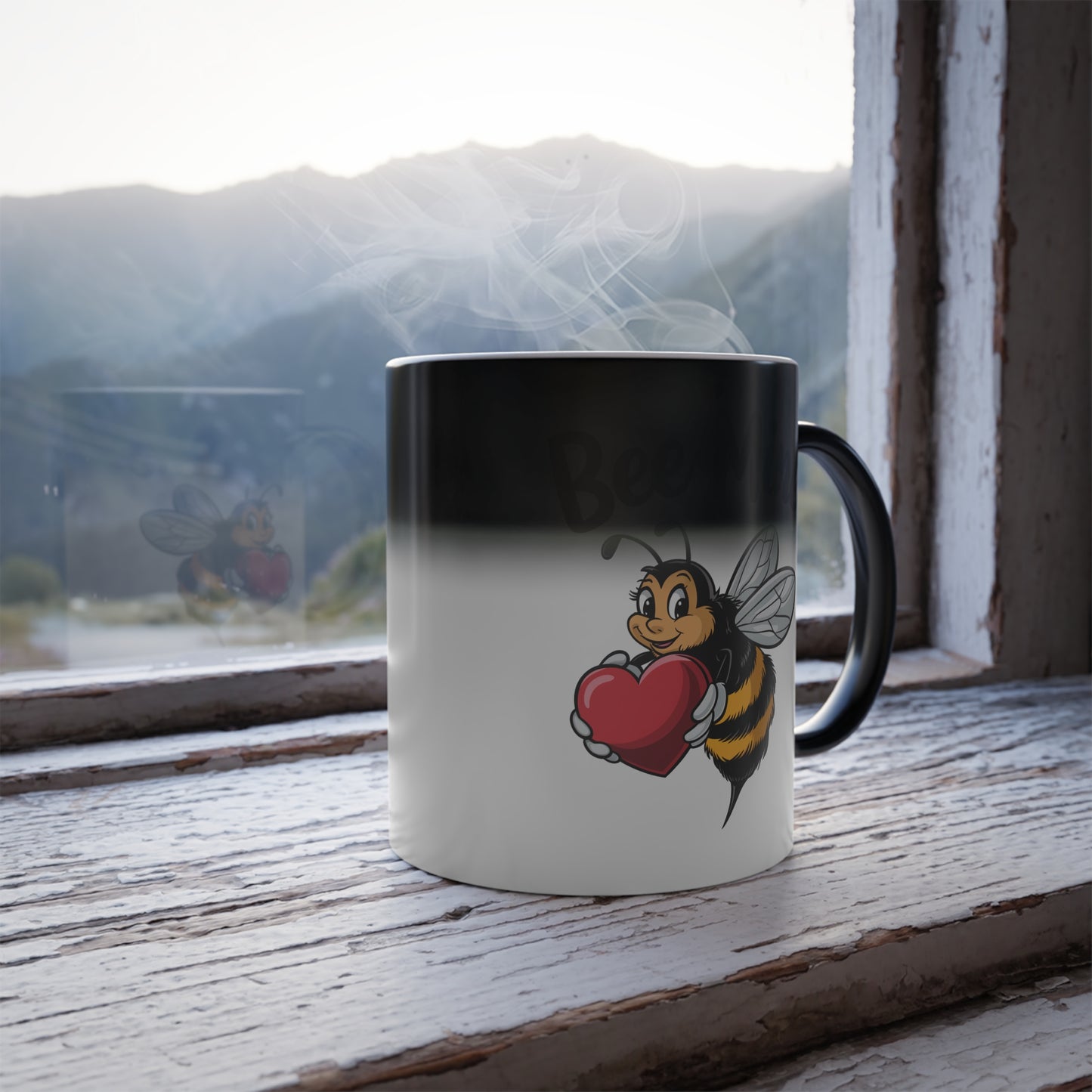 Bee Mine Mug, Color Changing Mug, Bee Valentine Gift, Cute Love Coffee Mug, Funny Pun Mug, Heat Reveal Cup For Her Him