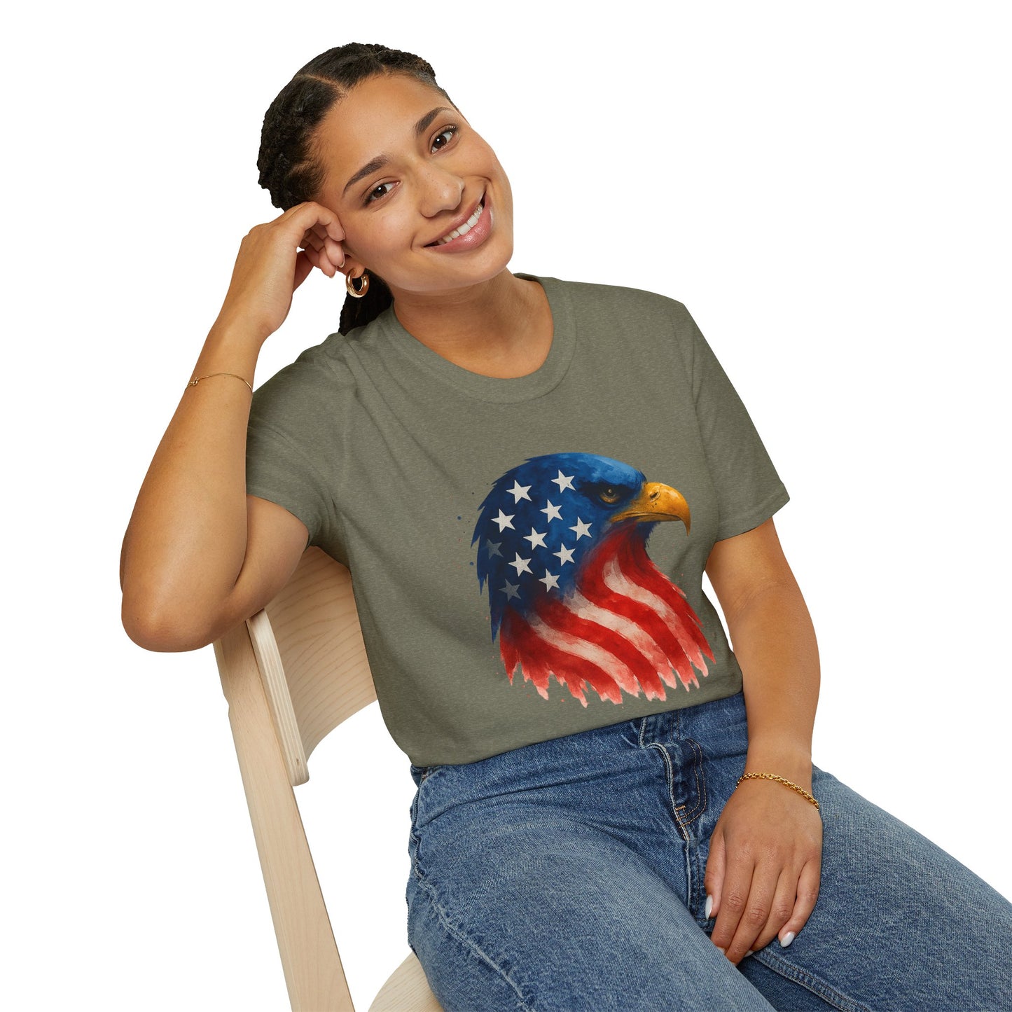 American Flag Eagle Shirt - 4th of July Patriotic Tee - USA Freedom T-Shirt - Independence Day Shirt - Bald Eagle Graphic Tee