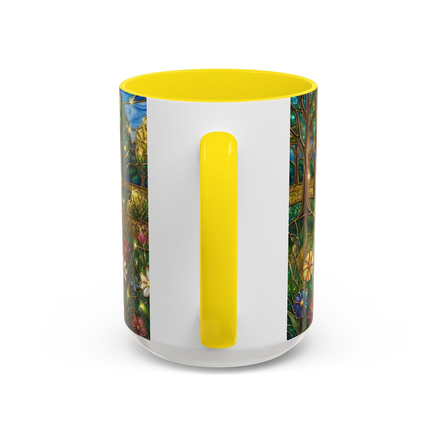 Stained Glass Mug, River Landscape Coffee Cup, Nature Lover Gift, Floral Tea Mug, Gardener Present, Art Teacher Gift, Colorful Scenery Cup