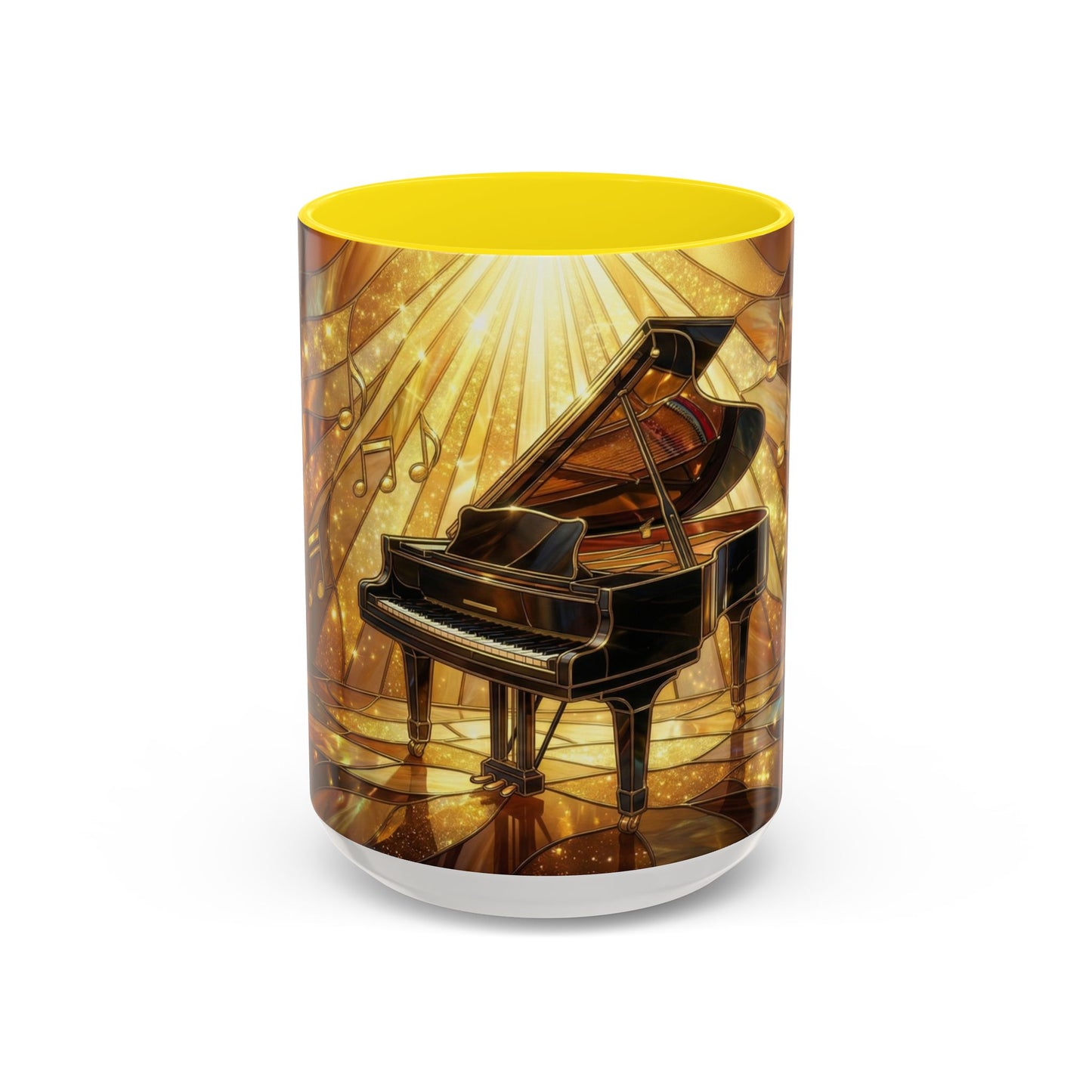 Stained Glass Piano Mug, Grand Piano Coffee Mug, Music Lover Gift Mug, Musician Art Mug, Classical Music Gift, Piano Lover Cup