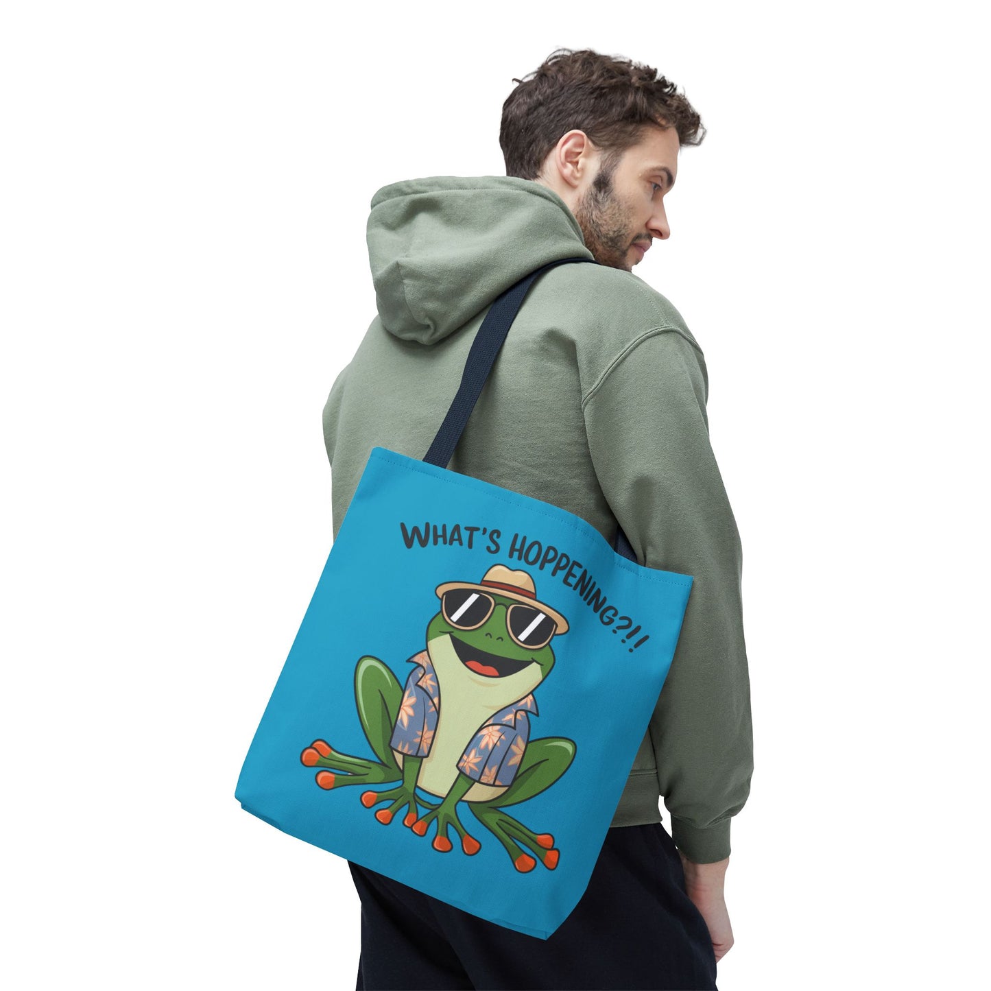 Frog Tote Bag - What's Hoppening Pun Design