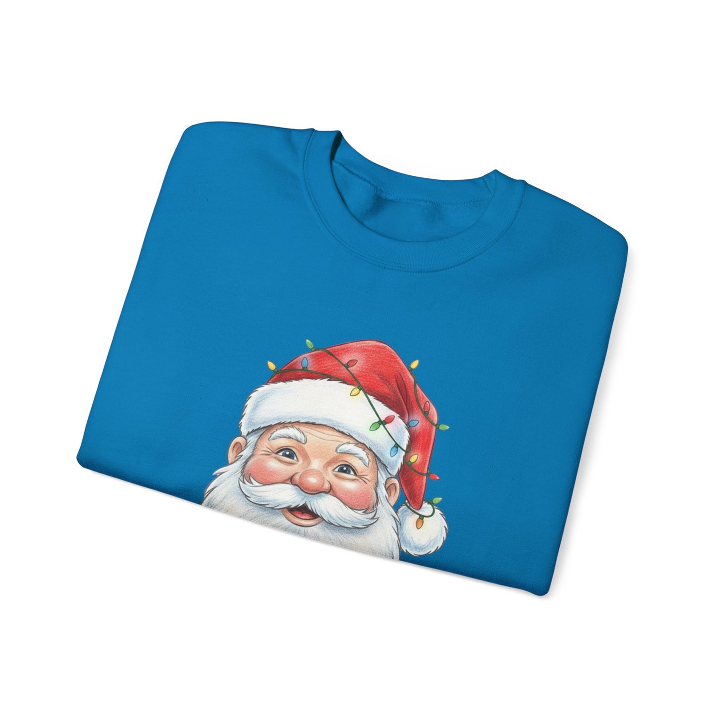Santa Claus Christmas Sweatshirt, Vintage Santa Crewneck, Holiday Santa Face Sweater, Cute Christmas Lights Santa Shirt, Funny Xmas Sweatshirt