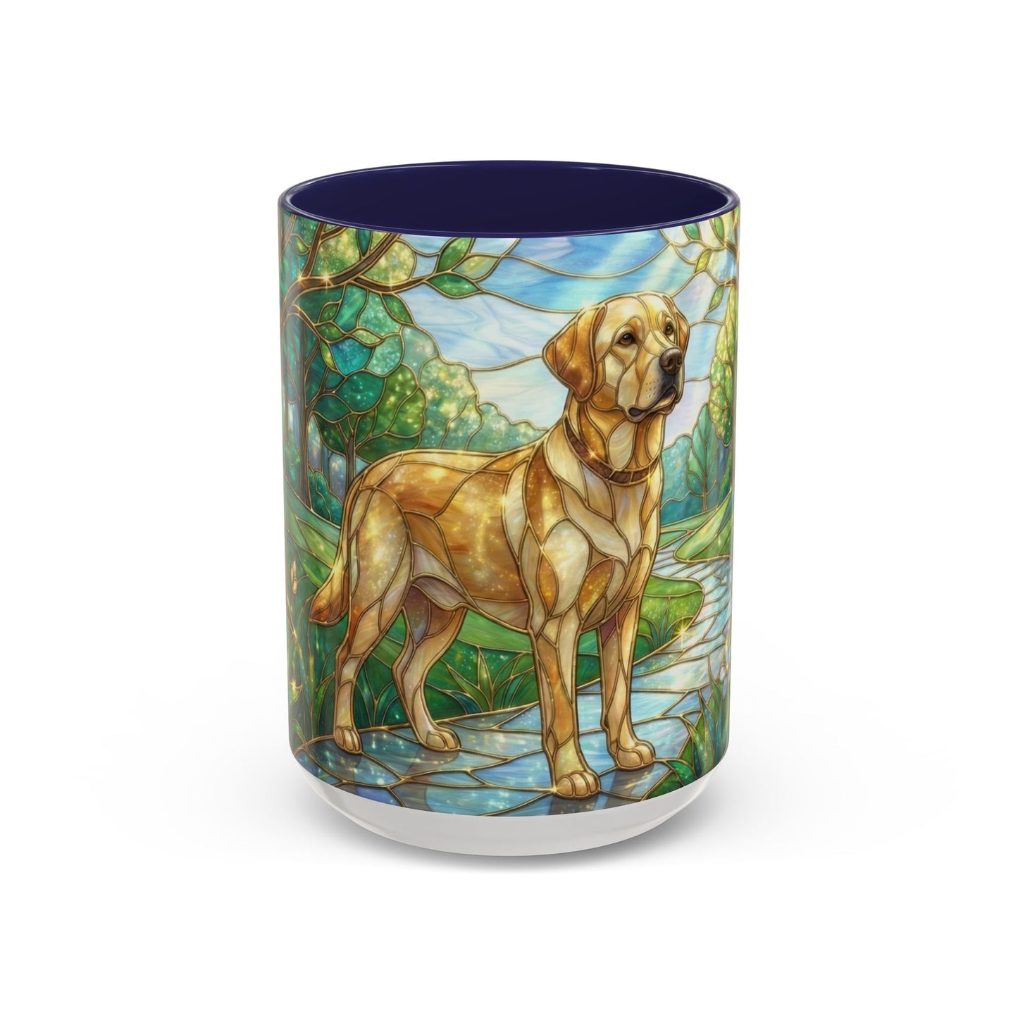 Stained Glass Labrador Mug, Dog Lover Coffee Mug, Labrador Retriever Art Cup, Pet Memorial Gift, Colorful Dog Mug, Nature Art Mug
