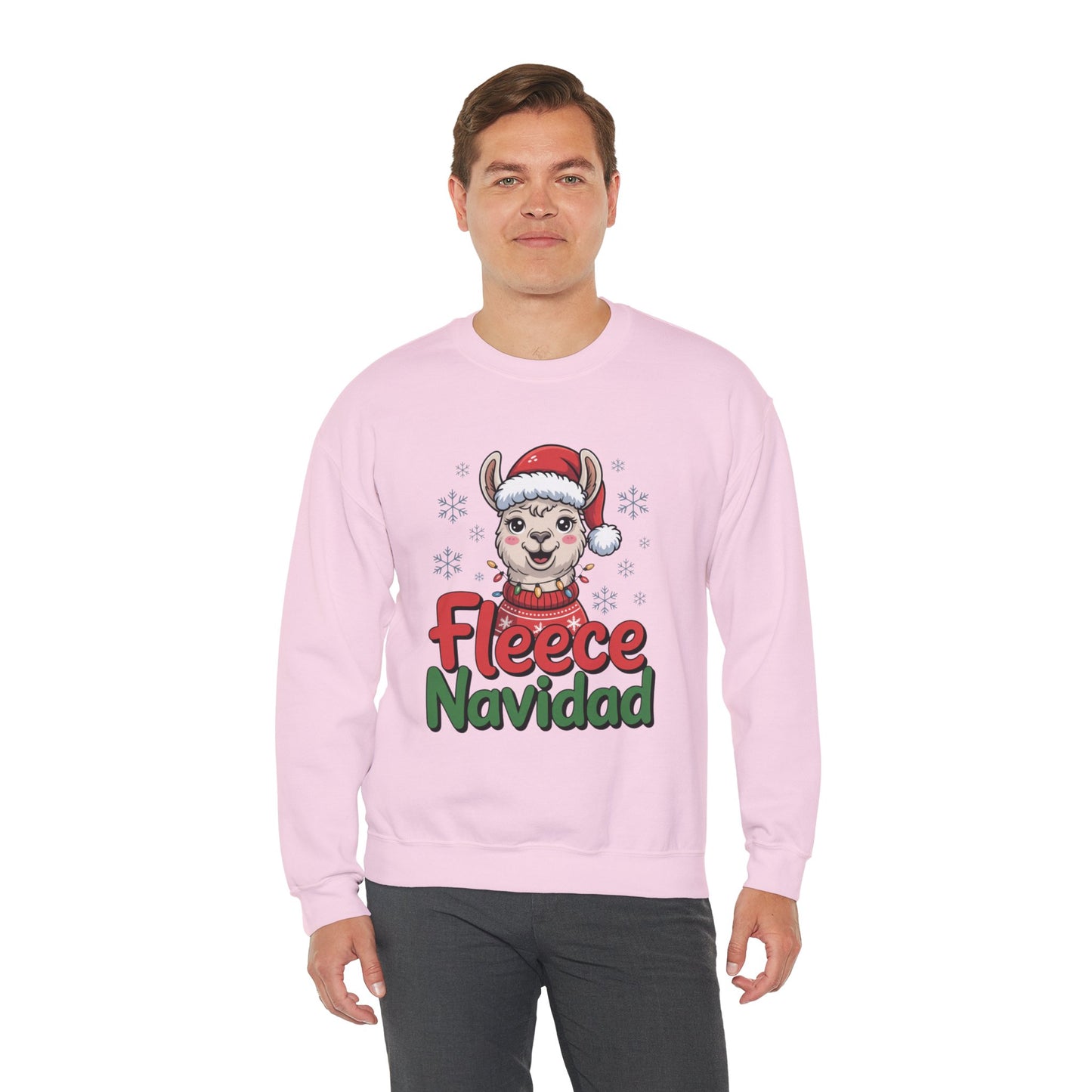 Fleece Navidad Christmas Sweatshirt, Funny Llama Holiday Sweater, Cozy Unisex Crewneck, Cute Christmas Pun Gift For Friends And Family