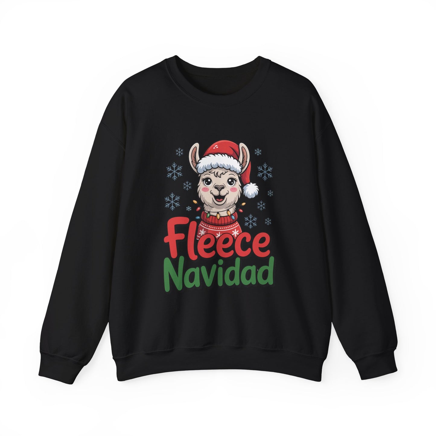 Fleece Navidad Christmas Sweatshirt, Funny Llama Holiday Sweater, Cozy Unisex Crewneck, Cute Christmas Pun Gift For Friends And Family