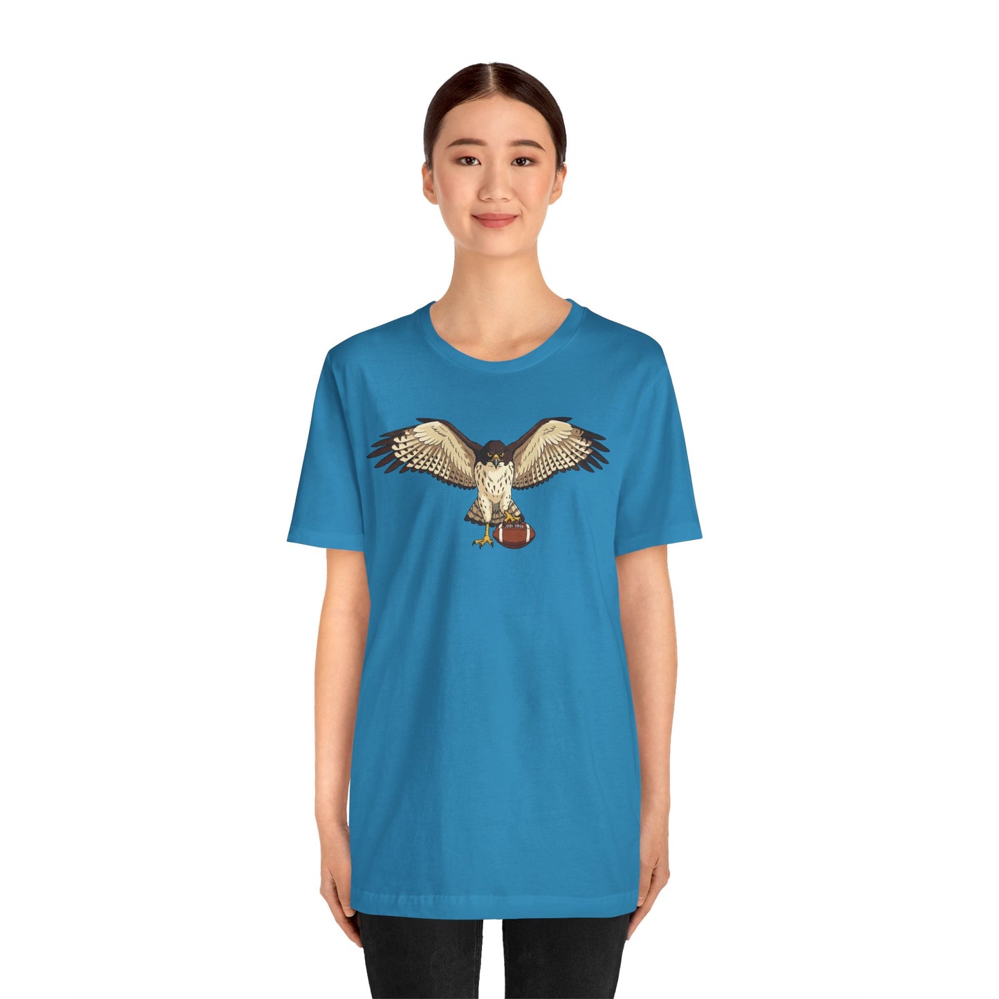 Hawk Football Shirt, Hawk Holding Football T Shirt, Football Mascot Tee, Bird Of Prey Shirt, Sports Fan Gift, Game Day Hawk Tee