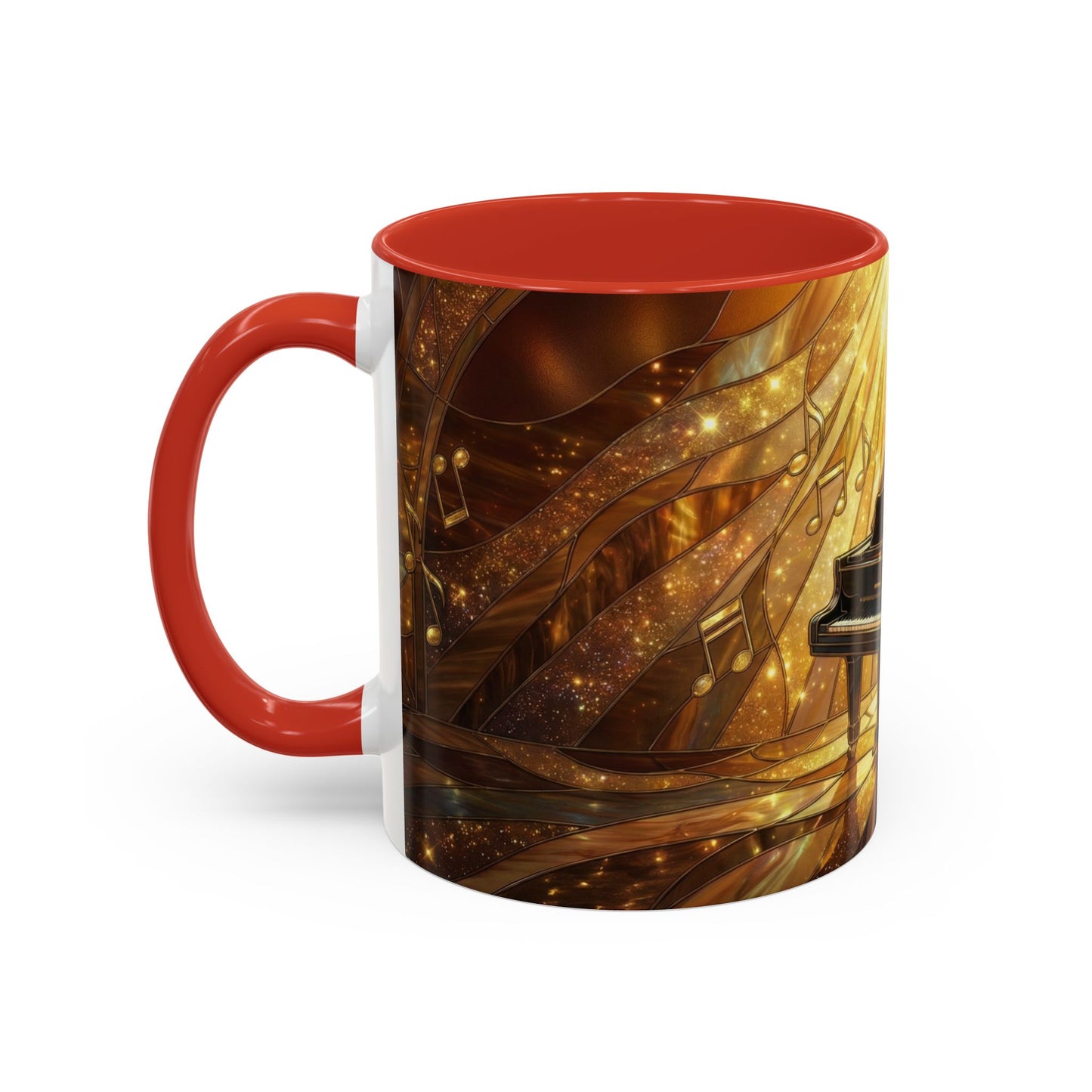 Stained Glass Piano Mug, Grand Piano Coffee Mug, Music Lover Gift Mug, Musician Art Mug, Classical Music Gift, Piano Lover Cup